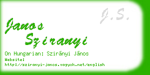 janos sziranyi business card