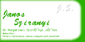 janos sziranyi business card